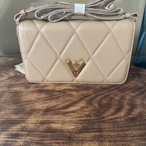 Valentino Orlandi Beige Quilted Crossbody Bag.  New with tags!